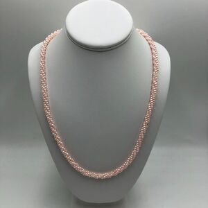 Vintage Marvella Women's Pink Faux Pearl Signed Twisted Multi Strand Necklace